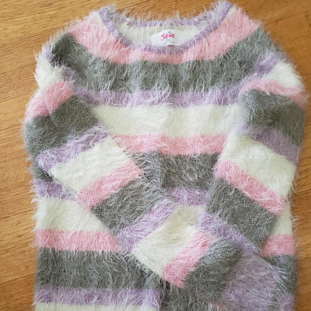Justice Multicolor Fuzzy Sweater Girls